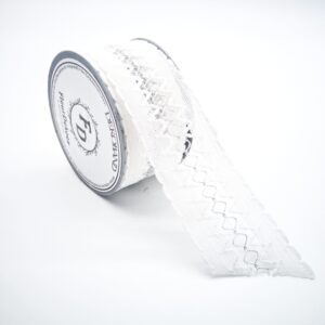 Spitzenband Lille - weiß-silber