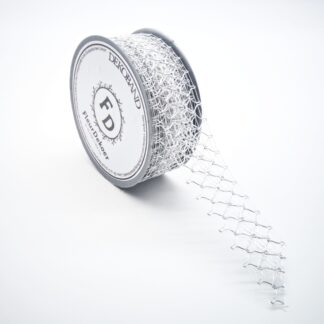 Spitzenband Venezia - weiß-silber
