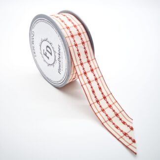 Dekoband Cork - crème-rot