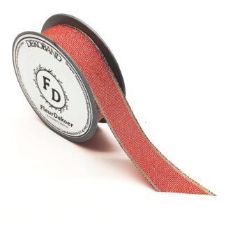 Dekoband Prestwick - rot-gold