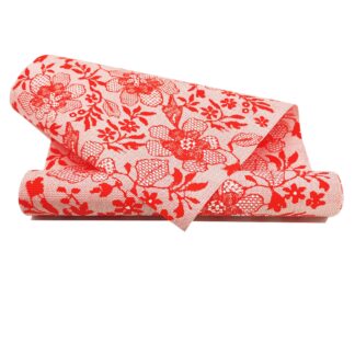 Dekorpapier Prerow - weiß-rot