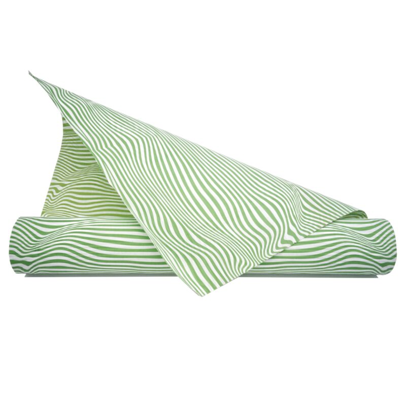 Dekorpapier Wellenborn - grün-weiß