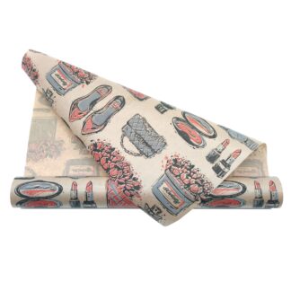 Dekorpapier Femme - beige-rot-schwarz