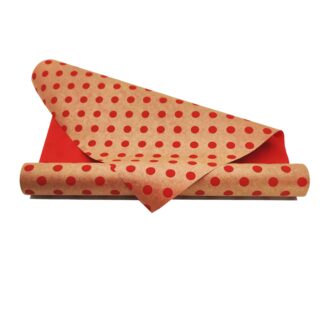 Dekorpapier Polka Dot Large - natur-rot