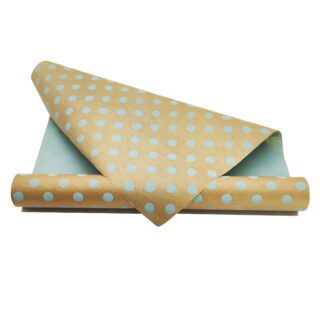 Dekorpapier Polka Dot Large - natur-türkis