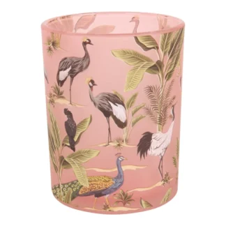 Windlichtglas Baroque Collection Pink Birds (10cm)