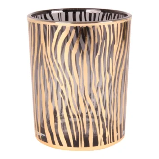 Windlichtglas Baroque Collection Zebra Gold (12cm)