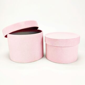Geschenkbox Flower Box Samt 2er Set - hellrosa