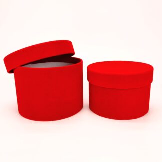 Geschenkbox Flower Box Samt 2er Set - rot